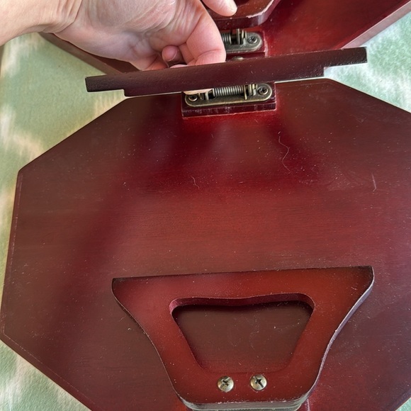 Wood Octagonal sofa armrest Trays - Picture 6 of 8